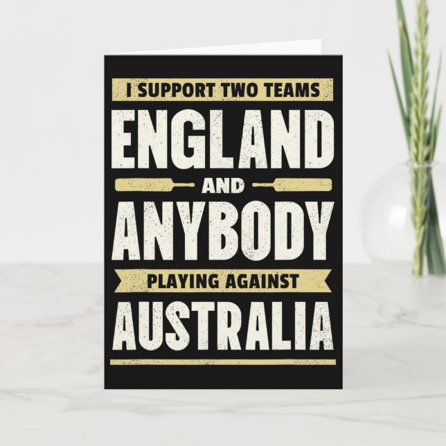 Engelsk crickettröja Två lag inte Australien Rolig Kort (Framsida)