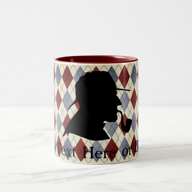 Engelsk detektiv- Silhouette Argyle för Två-Tonad Mugg (Center)