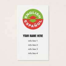 Engelsk Español tvåspråkig symbol