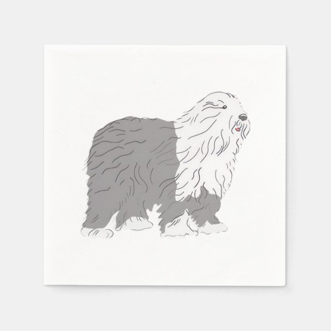 Engelsk fårehund pappersservett (Framsidan)