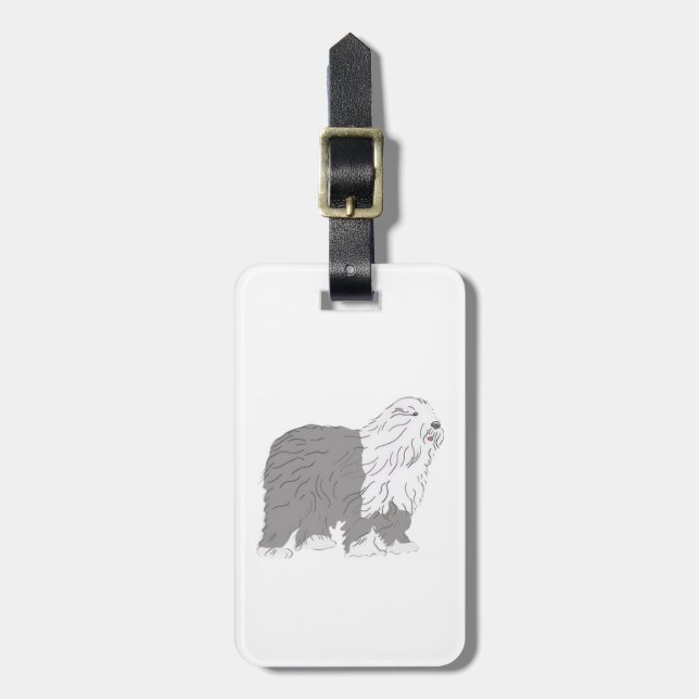 Engelsk Fårhund Bagagebricka (Vertikal Framsida)