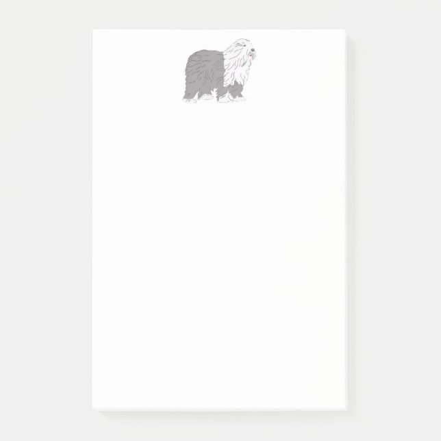 Engelsk Fårhund Post-it Block (Framsida)