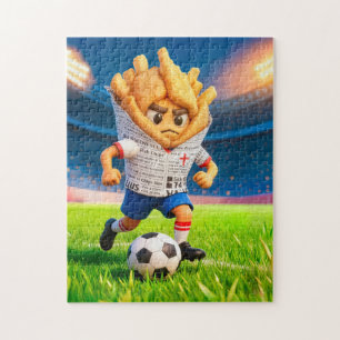 Engelsk fish and chips fotbollsspelare karaktär pussel