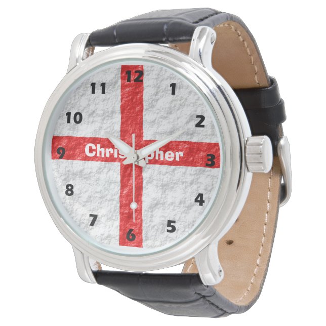 Engelsk flaggdesign armbandsur (Vinklad)
