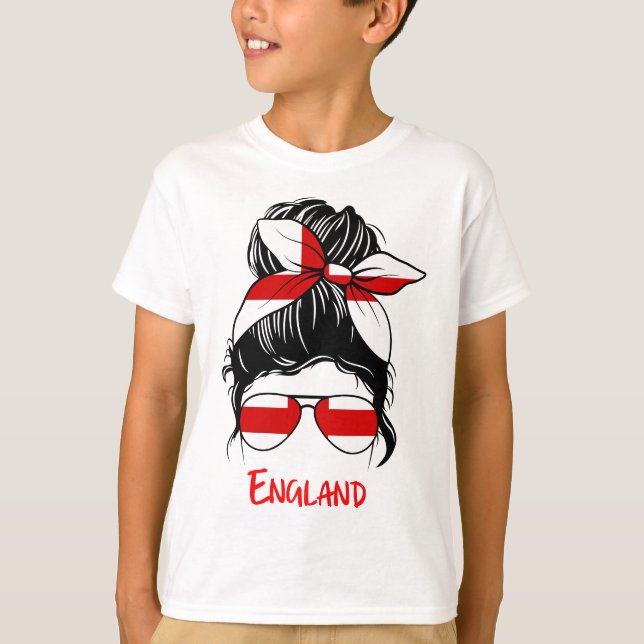 Engelsk flicka, brittisk kvinna, flagga t shirt (Framsida)