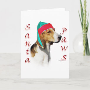 Engelsk Foxhound Santa Paws Helgkort