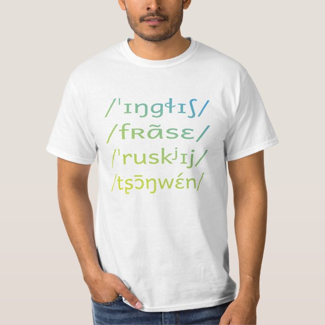 Engelsk fransk rysk kines t-shirt (Framsida)