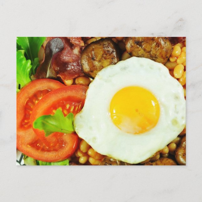 Engelsk frukost design vykort (Framsida)