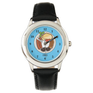 Engelsk frukost tecknad illustration armbandsur
