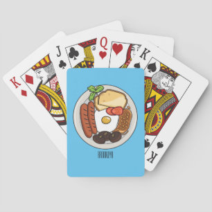 Engelsk frukost tecknad illustration casinokort