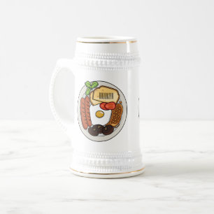 Engelsk frukost tecknad illustration sejdel
