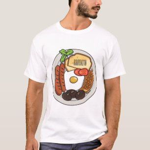 Engelsk frukost tecknad illustration t shirt
