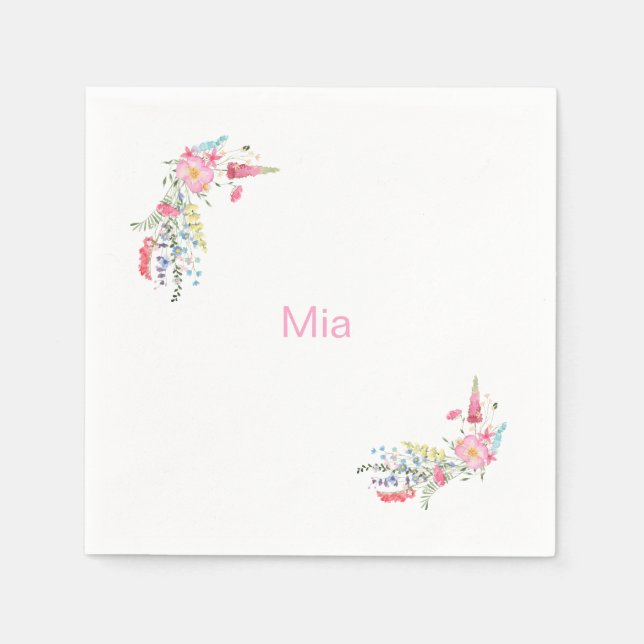 Engelsk Garden Personlig Födelsedagsfest Pappersservett (Framsidan)
