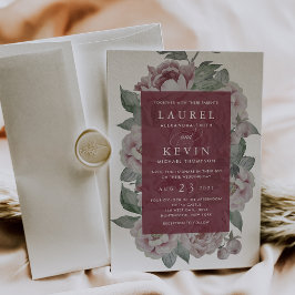 Engelsk Garden Wedding-inbjudan | Marsala Inbjudningar
