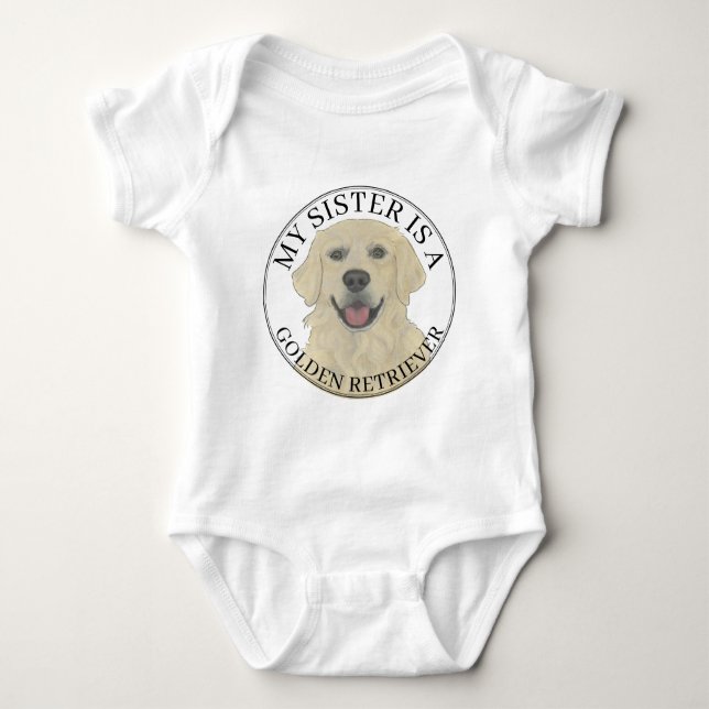 Engelsk Golden Retriever Big Sister T Shirt (Framsida)