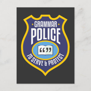Engelsk Grammar Police Funny Sarcasm Literary Vykort