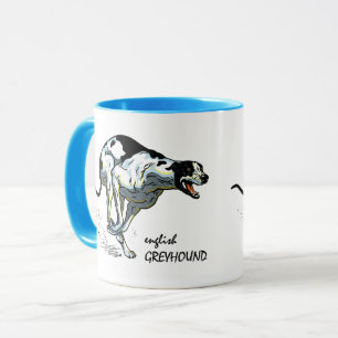 Engelsk greyhound tävling hund mugg