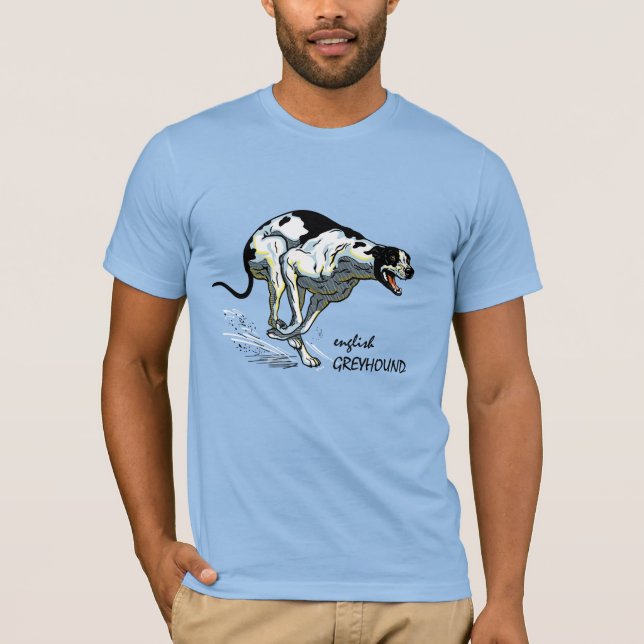 Engelsk greyhound tävling hund t shirt (Framsida)