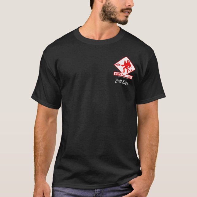 Engelsk harhund w/Call för VMFA 232 undertecknar Tröja (Framsida)