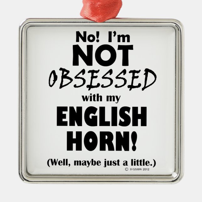 Engelsk horn julgransprydnad metall (Framsidan)