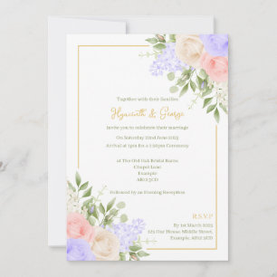 Engelsk inbjudan till Land Garden Foil Wedding