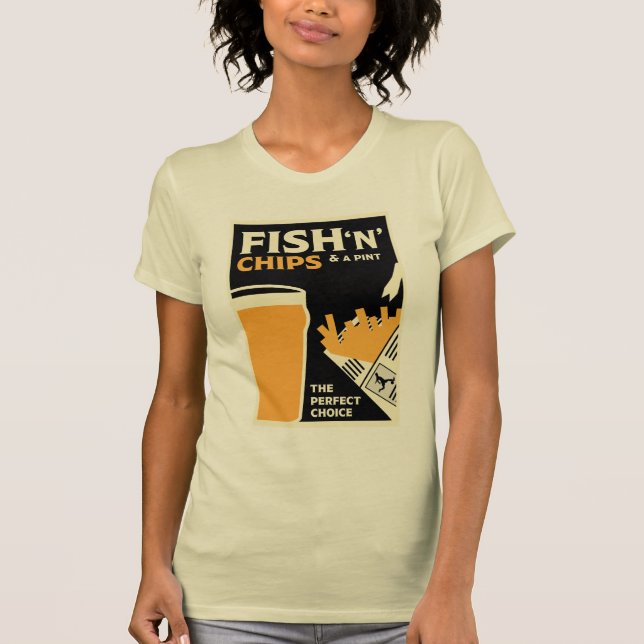 Engelsk klassisk fisk och Chip T Shirt (Framsida)