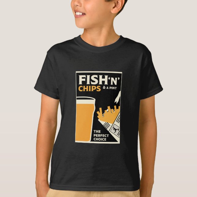 Engelsk klassisk fisk och Chip T Shirt (Framsida)