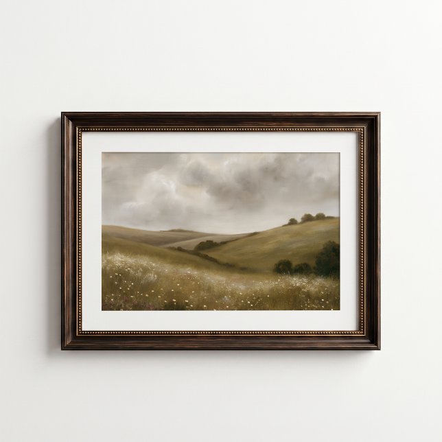 Engelsk lantlig äng väggposter poster (English Countryside Meadow Wall Art Poster - close-up view (frame/decor not included))