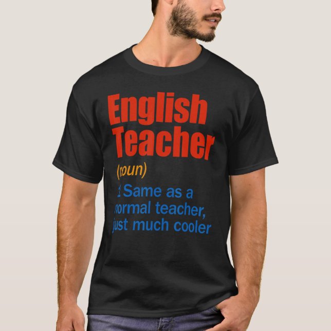 Engelsk lärare Definition Back to school First D T Shirt (Framsida)
