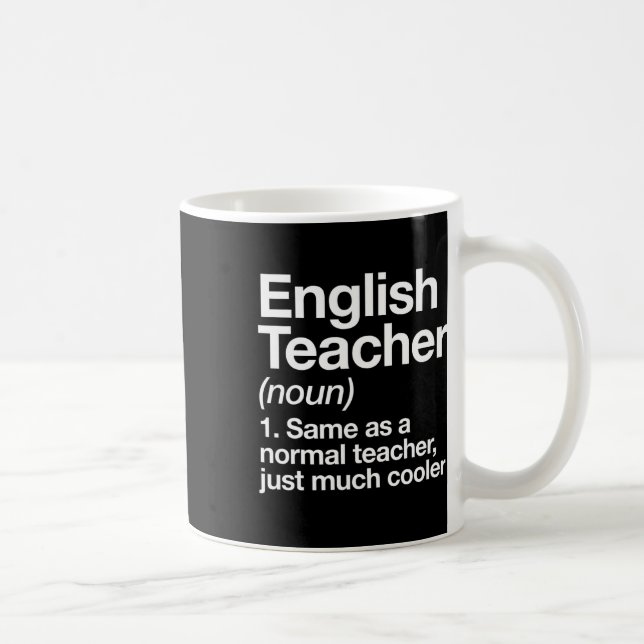 Engelsk lärare Definition Rolig Tillbaka Till Skol Kaffemugg (Höger)