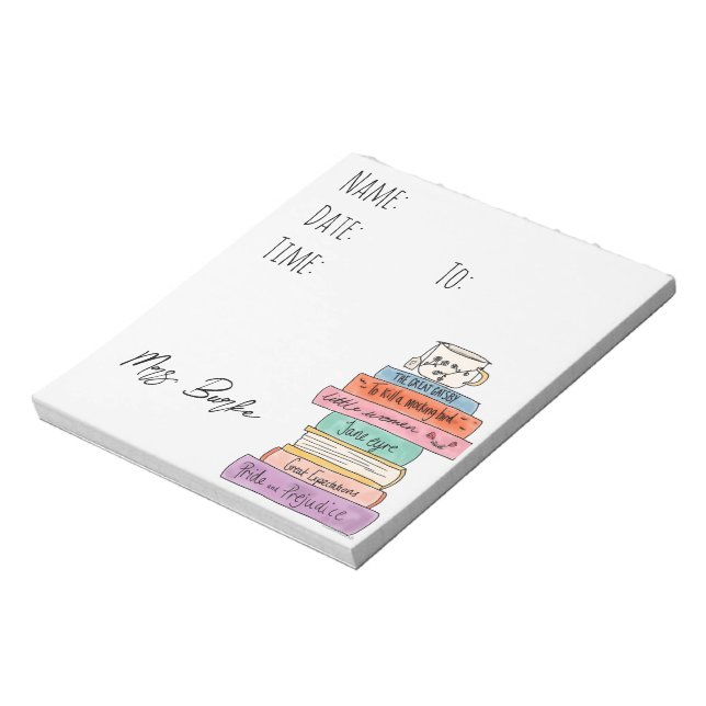 Engelsk lärare Hallpass Anteckningsblock (Roterad)