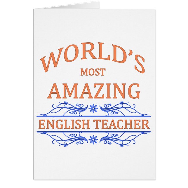Engelsk lärare hälsningskort (Framsidan)