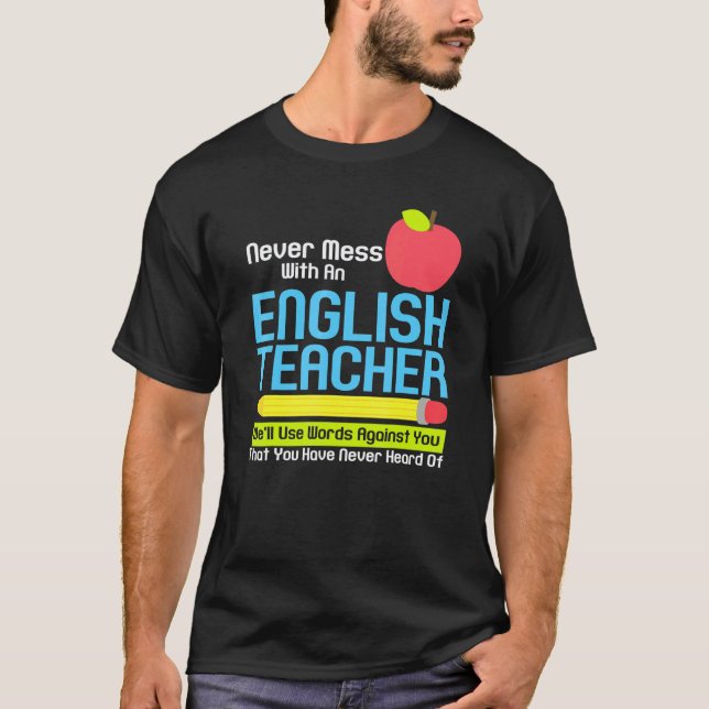 Engelsk lärare humor läsning böcker ordförråd Gra T Shirt (Framsida)