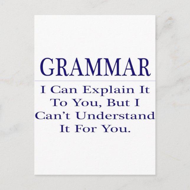 Engelsk lärare Joke ... Förklara ej Vykort (Framsida)