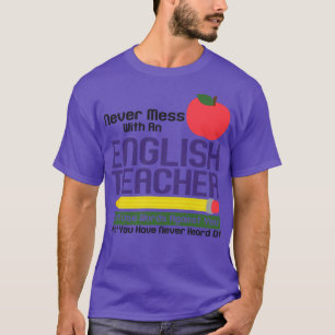 Engelsk lärare Läsning Bokar Vocabulary Grammar T Shirt