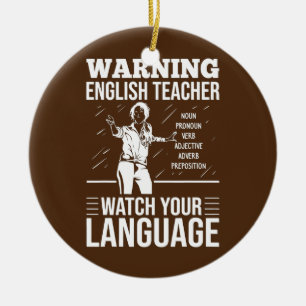 Engelsk lärare Outfit English Grammar Checker Julgransprydnad Keramik