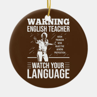 Engelsk lärare Outfit English Grammar Checker Julgransprydnad Keramik