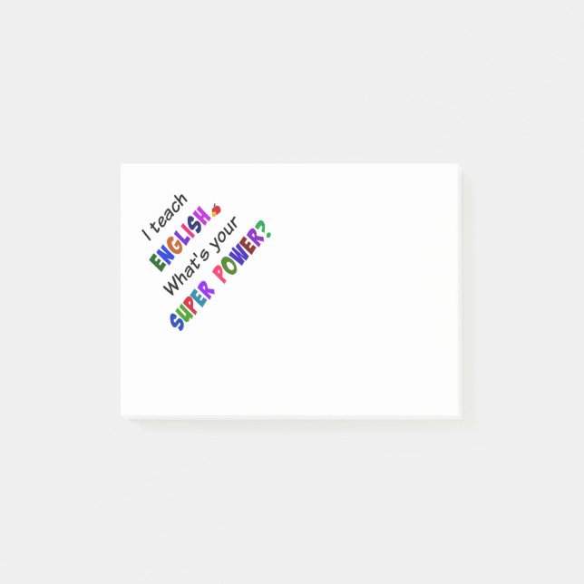Engelsk lärare post-it block (Framsida)