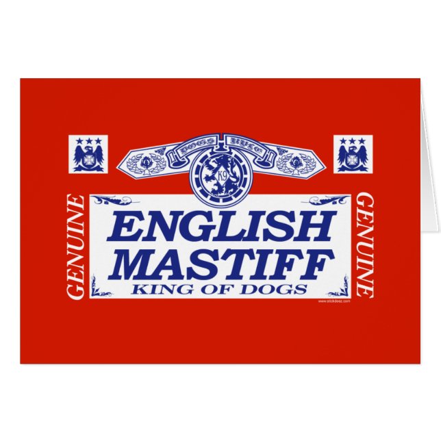 Engelsk Mastiff Hälsningskort (Framsidan Horizontal)