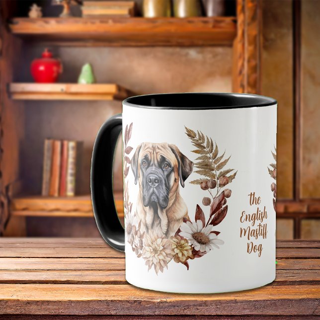 Engelsk Mastiff Hund Autumn Wand Mugg (Skapare uppladdad)