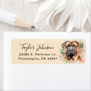 Engelsk Mastiff Hund Returadress Etikett