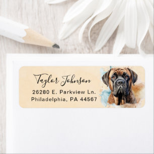 Engelsk Mastiff Hund Returadress Etikett