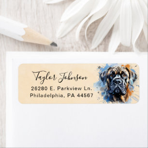 Engelsk Mastiff Hund Returadress Etikett