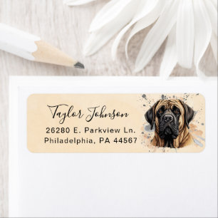Engelsk Mastiff Hund Returadress Etikett