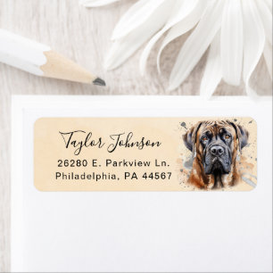 Engelsk Mastiff Hund Returadress Etikett