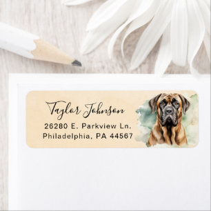 Engelsk Mastiff Hund Returadress Etikett