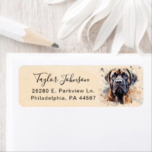 Engelsk Mastiff Hund Returadress Etikett
