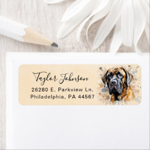 Engelsk Mastiff Hund Returadress Etikett