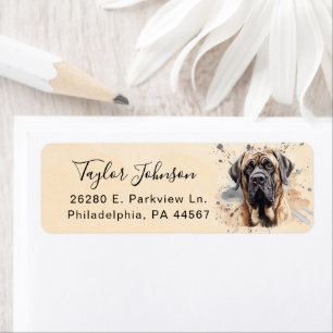 Engelsk Mastiff Hund Returadress Etikett