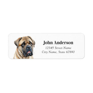Engelsk Mastiff Hund Returadressetiketter Returadress Etikett